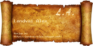 Lendvai Alex névjegykártya